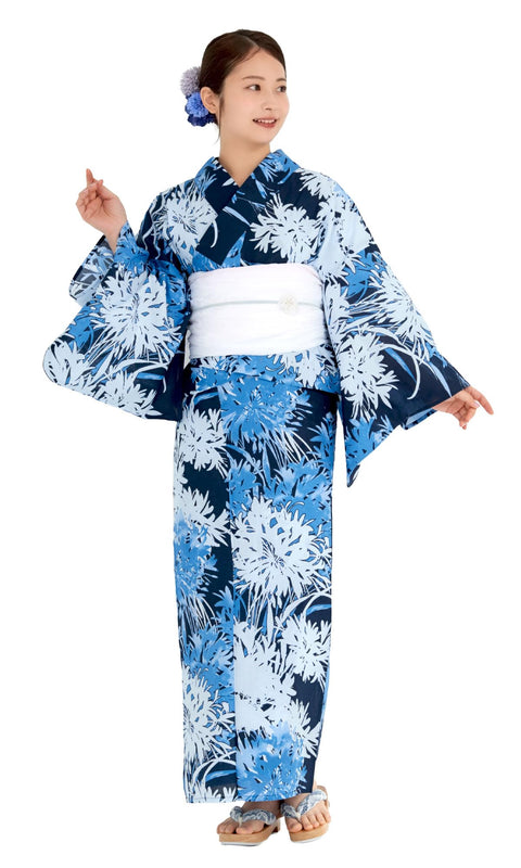 [NISHIORI] 二部式浴衣 女士 分離式 浴衣單品 簡單穿著 夏祭 煙火大會 女性用 潮流圖案 日式時尚 不易脫妝