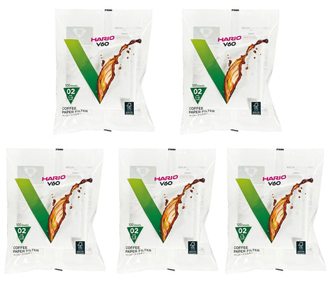 HARIO(哈里歐) V60濾紙 1-4杯用 500張裝 白色 日本製造 VCF-02-100W