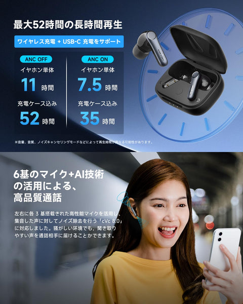 【VGP 2025 金賞】EarFun Air Pro 4 ワイヤレスイヤホン Bluetooth 5.4/50dBアダプティブ式 ハイブリッドANC/最先端チップ「QCC3091」aptX Losslessに対応/ハイレゾ LDAC対応/Snapdragon Sound™ に対応/Auracast™に対応/52時間連続再生【6マイクAI 通話/PSE認証済み】 装着検出機能 (ブラック)