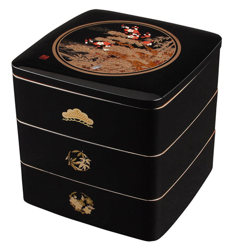 まえじゅう漆器 松竹梅 6.0 都三段重(B) 7R-615