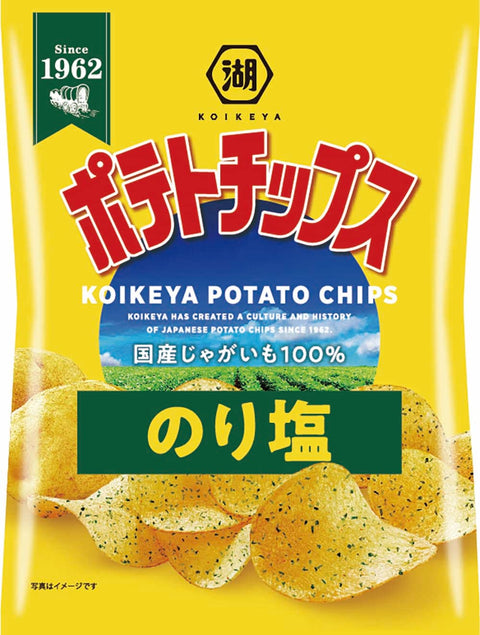 Koikeya Potato Chips, Seaweed Salt, 2.1 oz (60 g) x 12 Bags