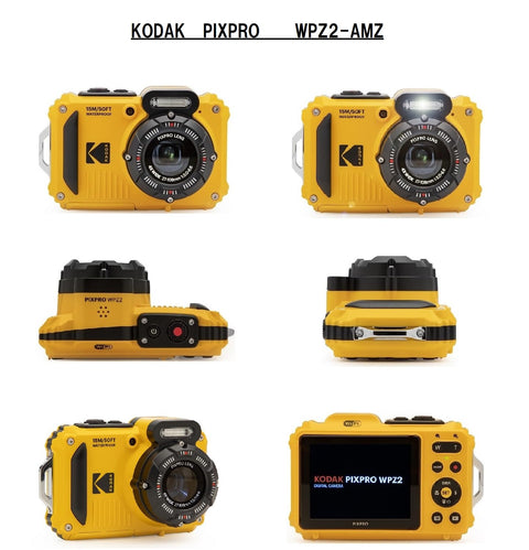 PIXPRO KODAK(コダック) コンパクトデジタルカメラ 防水 防塵 耐衝撃 CALSモード 1600万画素 光学4倍ズーム イエロー WPZ2-AMZ