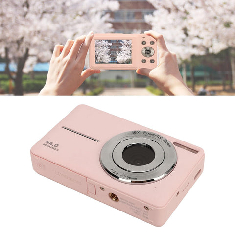 Digital Camera HD 1080P 16x Zoom 2.4" IPS Display (Pink)