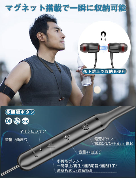 【業界頂級藍牙5.3+38小時連續播放】藍牙耳機 頸帶型 無線耳機 CVC8.0降噪 耳機 藍牙耳機 藍牙 5.3 運動 耳機 多點對應 耳機 Type-C快速充電 Hi-Fi音質 帶磁鐵 自動配對 免提 IPX7 跑步/商務技術認證