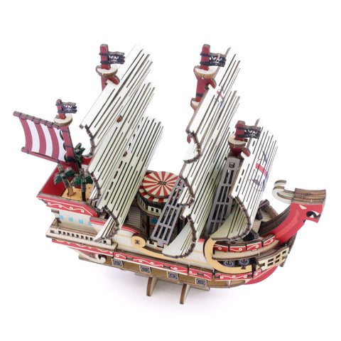 ki-gu-mi 海贼王 红力号 - 从小学生 到成人 都能享受 木制 3D 立体拼图 DIY 工作套装 - 男孩 女孩 的益智玩具 - 立体艺术 适合作为成人礼物 木制拼图