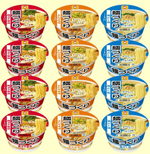 Amazon.co.jp Exclusive, Maru-chan Noodle Making, Classic Set (Chicken Soy Sauce, Mixed Miso, Chicken Soup Salt, 4 Each, 12 Pieces Total)