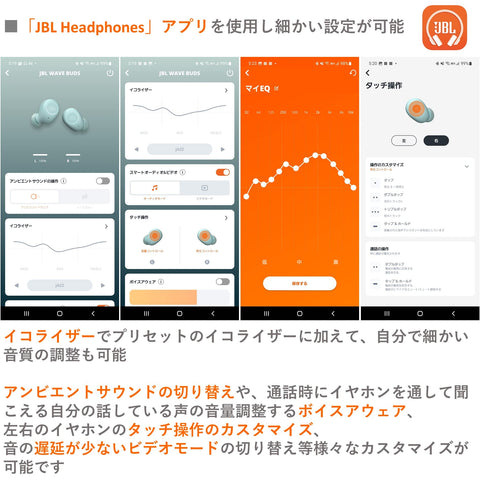 JBL WAVE BUDS 真无线耳机 蓝牙/IP54防水防尘/应用对应USB型C/黑色 JBLWBUDSBLK 小