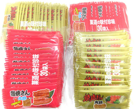 菓道 蒲烧先生太郎(60片:2袋分量)+ 烤肉太郎(60片:2袋份)2种(共120张)套装