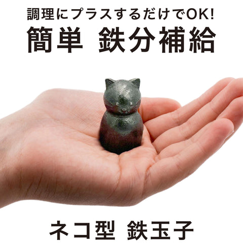 CLEAN HOUSE Iron Egg, Nambu Ironware, Made in Japan, Cat Shape, Iron Cat, Produced in Iwate Prefecture, Instruction Manual Included, Iron Supplementation, Cooking Utensil, Removes Chlorine Odors