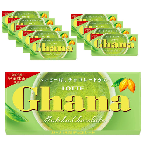 Lotte Ghana Matcha Chocolate 1.6 oz (45 g) x 10 Packs