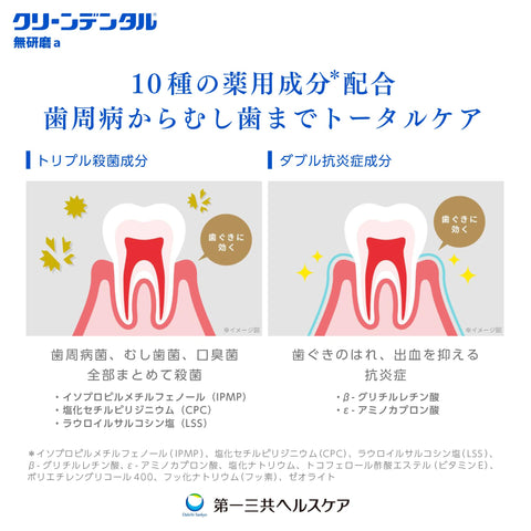 クリーンデンタル 無研磨a [医薬部外品] 90g ペースト 研磨剤が気になる方に 歯磨き粉 歯周病 フッ素 「くせになる使用感」