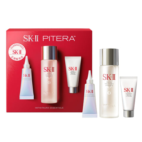 SK-II Pitera™ 無限光源套裝爽膚水 75 毫升洗面液 20 克美白精華 10 毫升試用套裝禮盒正品煙酰胺