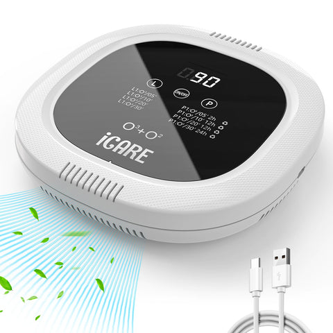 Ozone Generator, 10,000 mAh, Rechargeable, Ozone Deodorizer, Home Use, Air Purifier, Powerful Deodorizer, Disinfectant, Deodorizing Device, Wireless, Deodorizer, Quiet, Ion Generator, No Filter