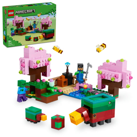 LEGO 21260 Minecraft Sakura Garden Toy Block Set, Perfect Gift for Boys and Girls Ages 7, 8, 9, and 10. Featuring Flowers, Minifigures, and More