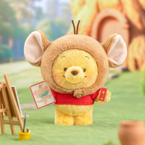 TOP TOY 迪士尼 小熊維尼 和 Roo "好朋友" 毛絨玩具 系列【1 件】Gachachacha 百葉窗 盒裝 手辦 塑膠模型 高級 玩具 軟乙烯基 生日禮物 Winnie the Pooh & Roo 角色收藏家