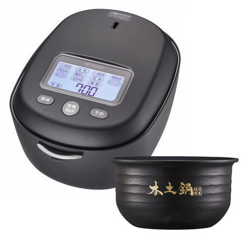 Tiger Thermos Flask (Official Shop Exclusive) Tiger Thermos Flask (TIGER), Rice Cooker, 5.5 Cm, Earthpot Pressure IH Type, Top Model, Made in Japan, Eco-Friendly Packaging, Black JRX-S100K