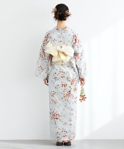 Soubien Floro Women's Yukata Set, 3 Piece Set, Separate, New Two-Part Yukata (Yukata/Half-width Obi/Date Tight)