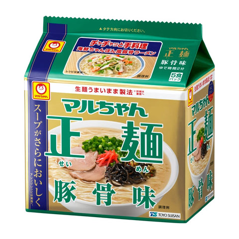 Maruchan Maru-chan Seimen Pork Bone Flavor, Pack of 5, 3.1 oz (89 g) x 5 Servings x 6 Packs