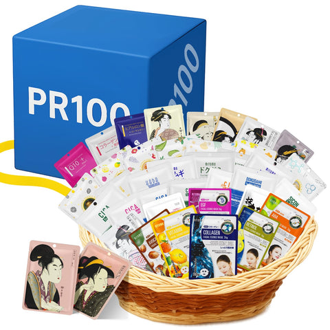 MITOMO Pack 100 Individual Packaging Lucky Bags, Face Pack, Made in Japan, Large Capacity, Highly Moisturizing, Concentrated Moisturizing Lucky Bag, Beauty Mask Pack, Moisturizing Mask Pack, Contains