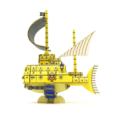 ki-gu-mi ワンピース トラファルガー ロー 潜水艦 - 小学生 から 大人 まで 楽しめる 木製 3D 立体パズル DIY 工作キット - 男の子 女の子 の 知育玩具 - 立体アート として 大人の プレゼント にも最適な ウッドパズル