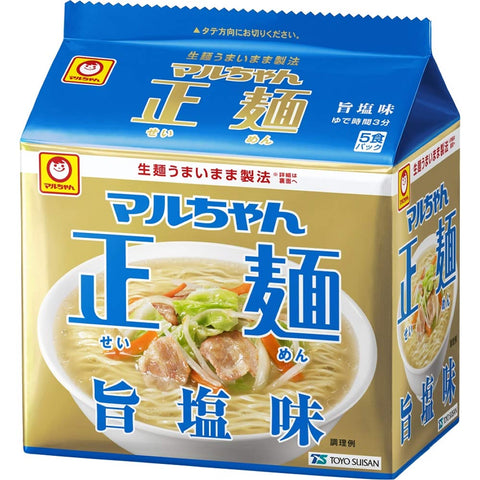 マルちゃん正麺 旨塩味 5食パック ( 112g×5袋×6個 計30個 / ラーメン 袋麺 ) 即席 塩ラーメン インスタントラーメン ( ノンフライ麺 × 塩味 ) 箱買い 東洋水産