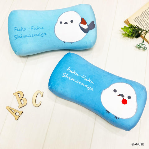 MORIPiLO 4621263 Memory Foam Pillow, Fukufuku, 5.9 x 12.2 inches (15 x 31 cm), Lumbar, Backrest, Support, Stuffed Toy, Cushion, Character Goods, Red Fruit Blue