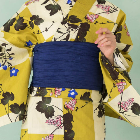 KYOETSU 34 Women’s Heko Obi Sash, Waist Band, Crinkle Texture