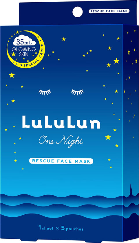 Face Mask Lululun One Night Rescue Brightness One Night R 4K 35mL×5-pack UV protection, exfoliation