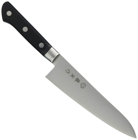 藤寅作 牛刀 180mm 日本製 コバルト合金鋼 両刃 肉切りだけでなく魚や野菜の調理に使えるシェフナイフ DPコバルト合金鋼割込 口金付 FU-807
