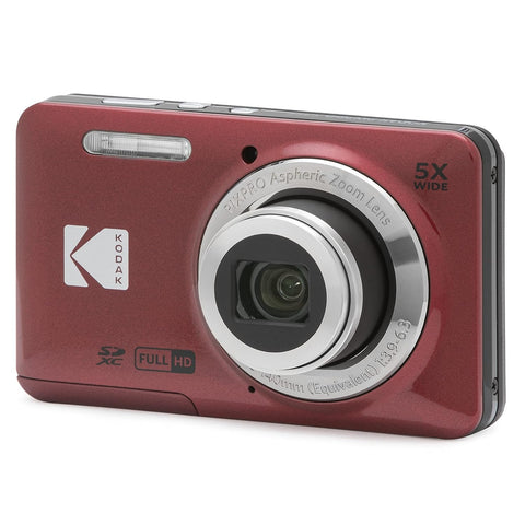 KODAK PIXPRO Easy to Use Zoom FZ55-RD 16MP Digital Camera, 5x Optical Zoom, Wide Angle, 28mm 2.7-inch LCD Screen (Red)