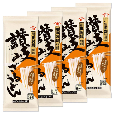 Kawada Seimen Sanuki Zaru Udon, 14.1 oz (400 g) x 4 Packs