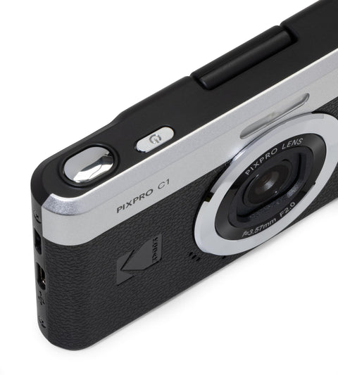 코닥 픽스프로 C1 - 울트라 컴팩트 디지털 카메라 | 13MP BSI CMOS, 4배 줌, 2.8인치 LCD 스크린, LED 플래시, 내장 배터리 - 블랙