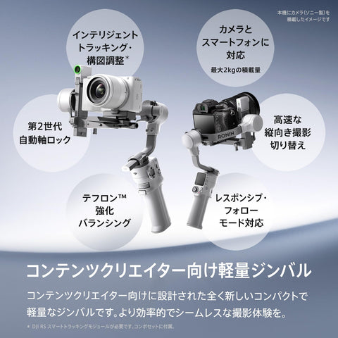 DJI RS 4 Mini Combo 3-Axis Camera Stabilizer Gimbal Canon/Sony/Panasonic/Nikon/Fujifilm Auto Axis Lock Intelligent Tracking 2kg Payload Briefcase Handle