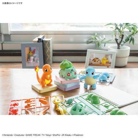 Bandai Spirits Pokemon Plamo Collection Quick!! 11+13+17, Charmander, Bulbasaur & Squirtle Set, Color-Coded Plastic Model