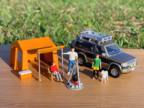 Geocore 64 1/64# Car Snap 01b Camping (TLV-NEO Mitsubishi Pajero Midroof Wide Super Exceed Included) Accessories & Complete Mini Car Set 314790