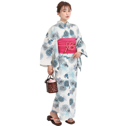 Fuuka X142333 Women's Yukata 2-Piece Set, One Size Fits All (Waist Belt, Made in Japan)