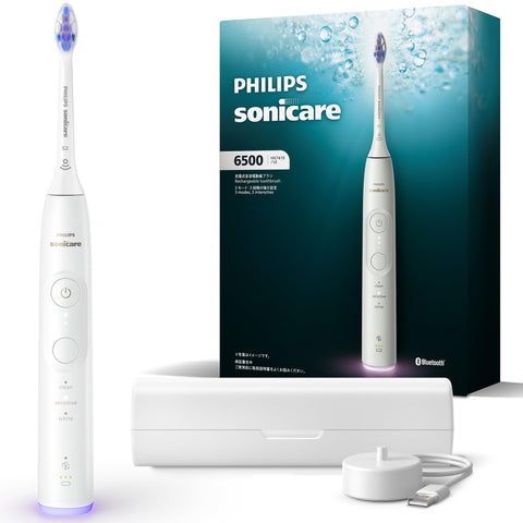 Philips Sonicare 6500 Electric Toothbrush (2025 Model) (Premium Clean/Gentle Plus Brush Head/Charger Stand/Travel Case Included) HX7410/10 White (Amazon.co.jp Exclusive)