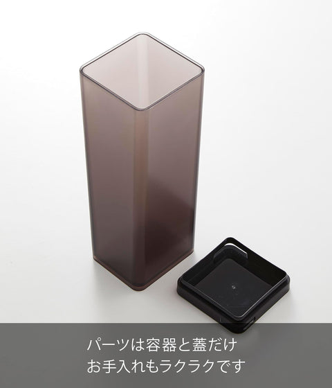 山崎实业(山崎)可同时注入 冷水壶 黑色 约宽8.5×深8.5×高25.3厘米 塔式水壶 窄型 1.2升 可用洗碗机清洗 冷水专用 3741