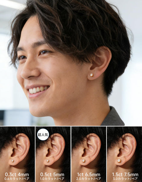 MomentWish モアサナイト ピアス レディース メンズ シルバー925 金属アレルギー対応 スタッドピアス 0.6-4 カラット 人工ダイヤモンド Dカラー VVS1 人気記念日 プレゼント 4/5/6.5/7.5/8mm