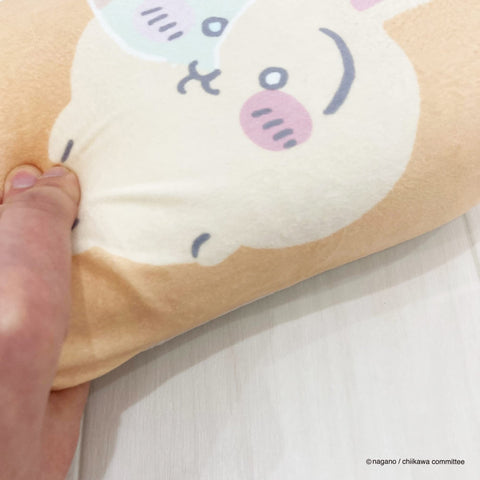 MORIPiLO 4621077 Morishita Memory Foam Pillow, Chiikawa, Rabbit 5.9 x 12.2 inches (15 x 31 cm), Lumbar, Backrest, Support, Stuffed Toy, Cushion, Small and Cute Guy, Character Goods, Beige