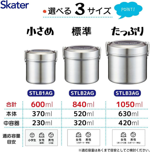 スケーター(Skater) 保温弁当箱 となりのトトロ 行進 スタジオジブリ 600ml 丼ぶり型 抗菌 真空 ステンレス STLB1AG-A