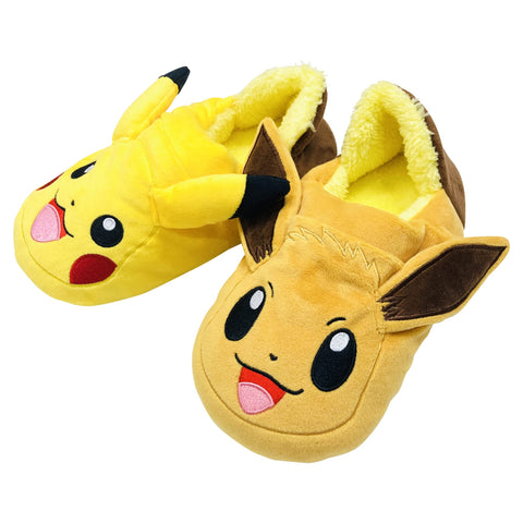 MORIPiLO 4620872 Morishita Slippers, Indoor Shoes, Kids, Women's, Pokemon, Pikachu, Eevee, Yellow, 9.1 - 9.8 inches (23 - 25 cm), Room Shoes, Fluffy Material, Character Goods, Pokemon