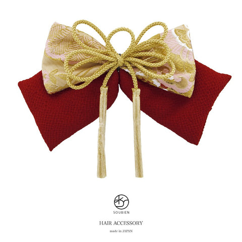 Soubien Graduation Ceremony Hair Ornament, Ribbon, Hakama, Crepe, Japanese Pattern, Tassel String Decoration, Kinuki, Coming-of-Age Ceremony, Furisode