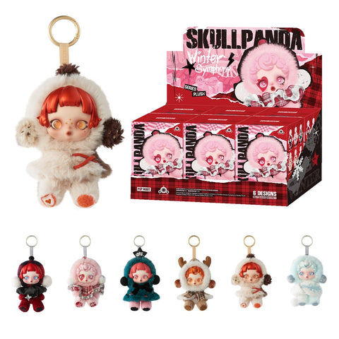 POP MART SKULLPANDA Winter Symphony Series Plush Pendant, 6 Pieces in Assorted Boxes, Popmart, Popmart, Pop-Mart, Pop-mart, Pop-mart, Pop-mart, Pop-Toy, Plush, Blind Box, Plastic Model, Premium Toy