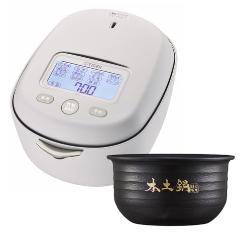 Tiger Thermos Flask (TIGER Official Shop Limited) JRX-S100W Rice Cooker, 5.5 Piece, Earthpot Pressure IH Type, Top Model, Made in Japan, Eco-Friendly Packaging, Black