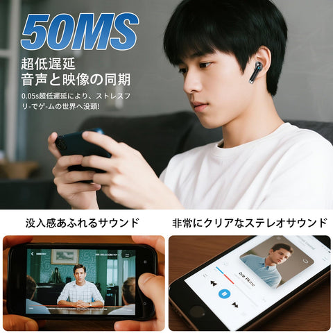 무선 이어폰 블루투스 이어폰 [2025 업그레이드 에디션] AI Smart ENC 통화 소음 제거 최신 블루투스 5.4 블루투스 이어폰 풀 레인지 HI-FI 음질 저지연 연결 순간 Type-C 고속 충전 싱글 이어/스테레오 웹 회의/운동/게임/텔레워크/학교/통근/스포츠/음악 아이폰/안드로이드용