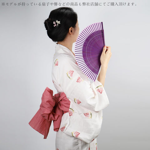 TOuWA Wrinkled Waistband, Notched Belt, Plain, Solid Color, For Adult Women's Yukata