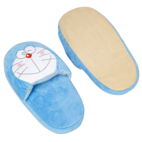 MORIPiLO 4620220 Morishita Slippers, Indoor Shoes, Kids, Women's, Doraemon, Blue, 9.1 - 9.8 inches (23 - 25 cm), Room Shoes, Fluffy Material, Character Goods, Shogakukan