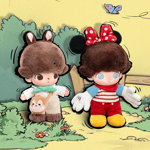POP MART DIMOO WORLD × DISNEY 系列 毛絨玩具鑰匙鏈 【混裝盒 9個】 流行超人 扭蛋 百葉窗 盒裝 手辦 塑膠模型 高級 玩具 PVC 軟乙烯基 原創 人物 生日禮物