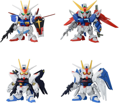 Bandai Spirits SD Gundam BB Warrior, Mobile Suit Gundam SEED C.E. Fate Showdown Set, Color-coded Plastic Model